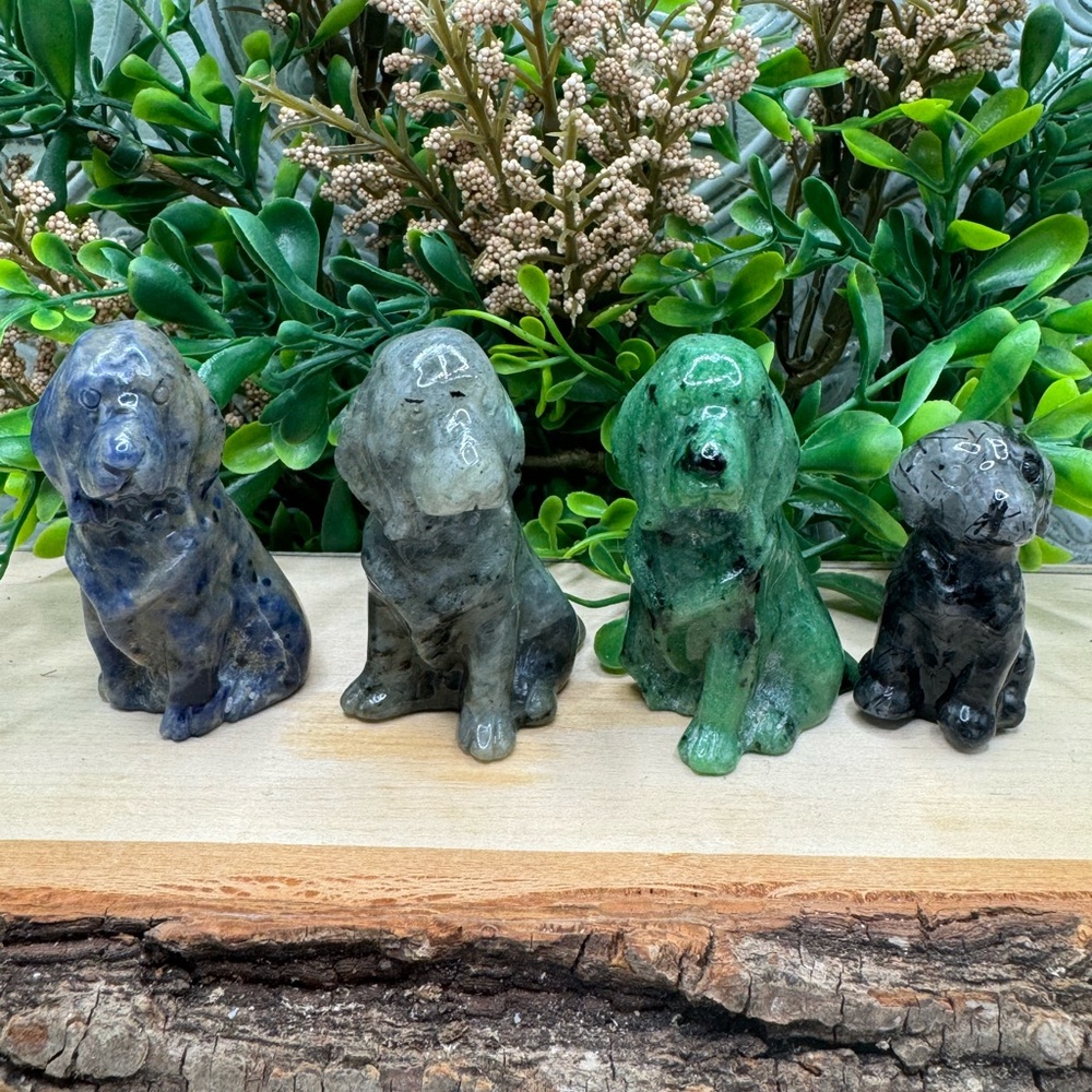 DISCOUNTED 3 Bundle Crystal Dog Carving w/ 1 Free Dog
